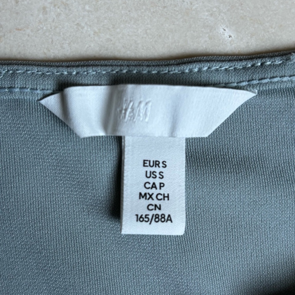 H&M Light Blue-Grey Flounce-Detail Slip Dress - Picture 4 of 11